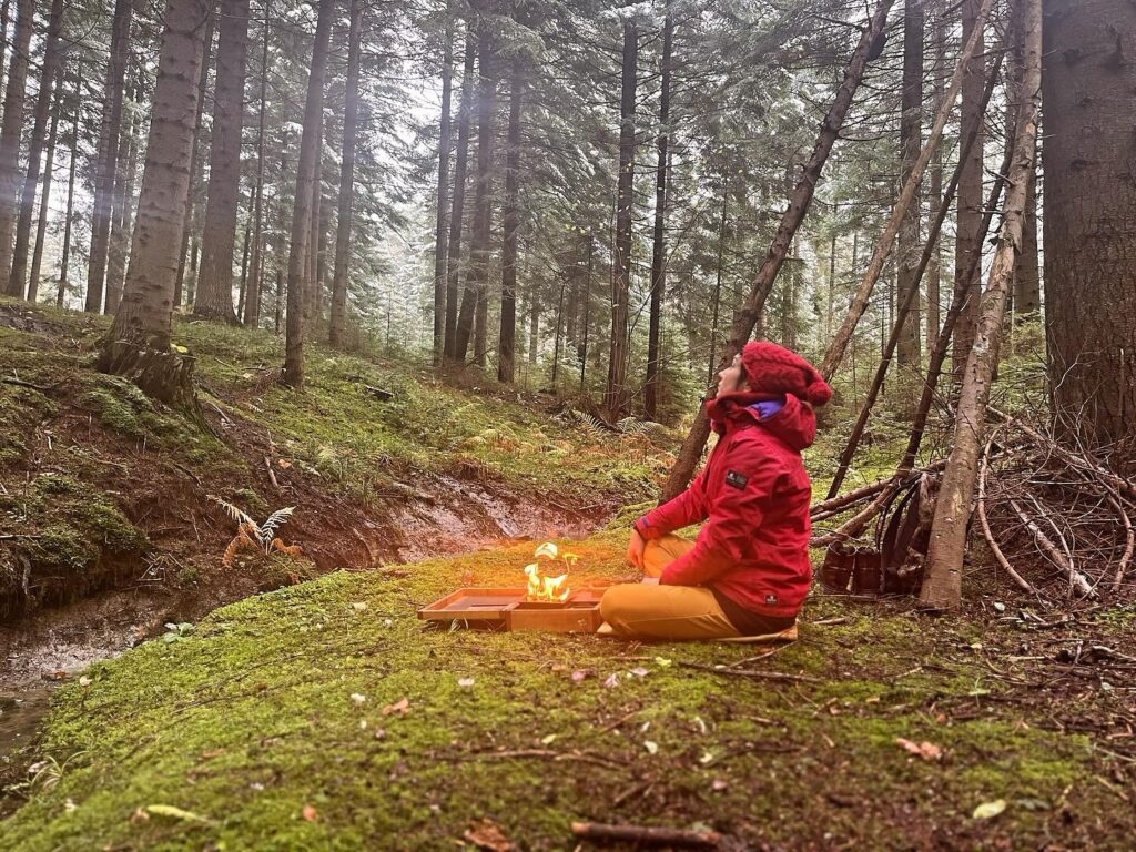 Agnihotra performed with the trees